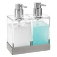 thumbnail image 1 of Modern Innovations Acrylic Twin Liquid Soap and Lotion Dispenser Set with Caddy - Double Soap Dispenser for Kitchen Sink - Clear Soap Dispenser for Bathroom, Shampoo, Conditioner, Body Wash, 1 of 7