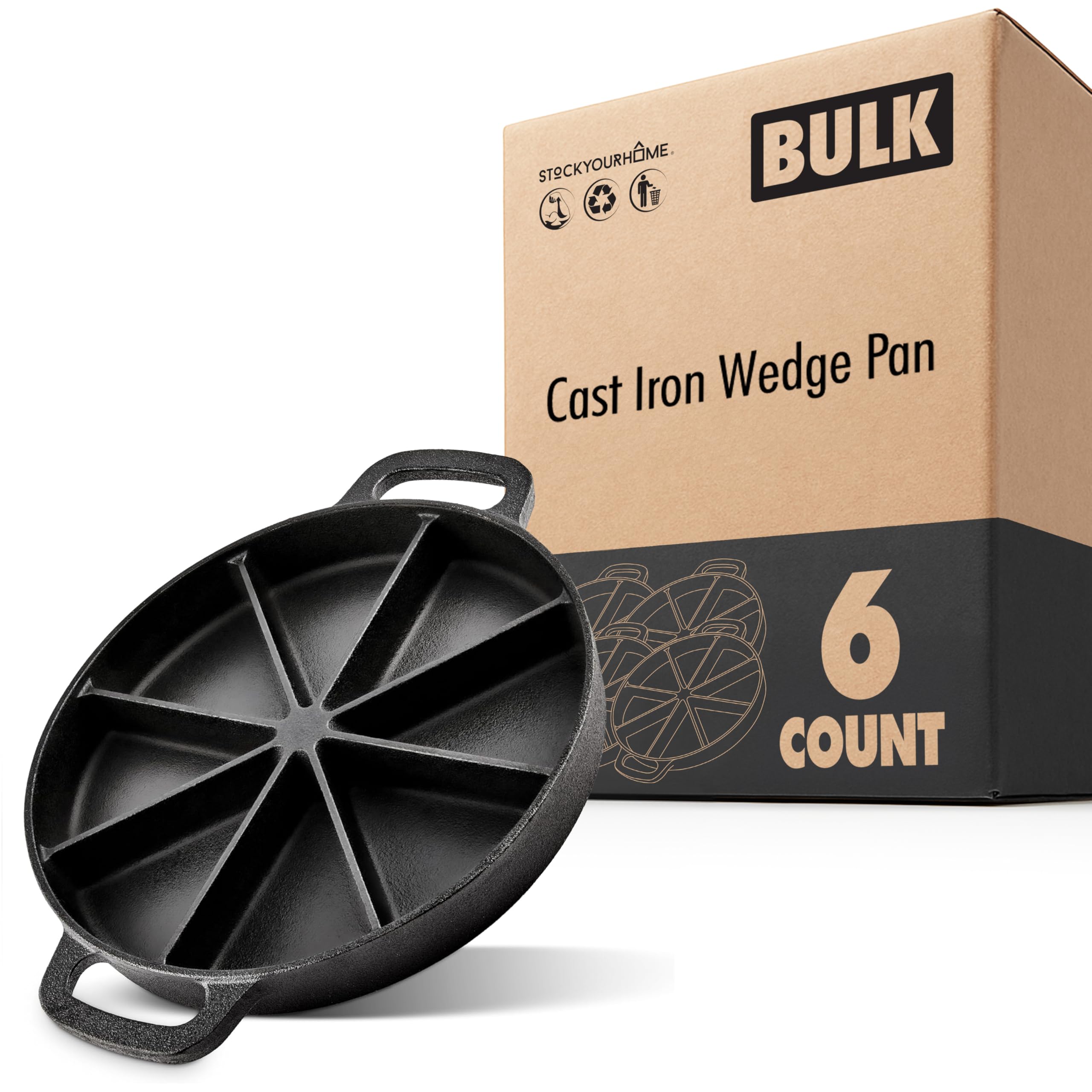 Modern Innovations Classic Cast Iron Wedge Pan, Non-Stick Cornbread ...