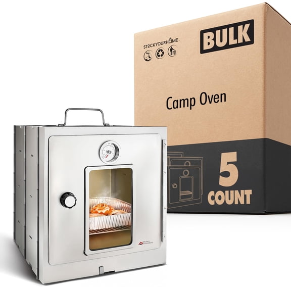Modern Innovations Portable Camping Oven Folding Stove for Baking Cinnamon Rolls Breads Muffins Outdoor Oven for Wood Burning Fire Propane Stoves Campers 5 Pack