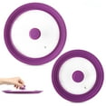 thumbnail image 1 of Modern Innovations Universal Lids (Set of 2) Fits 7 to 12-Inch Cookware, Silicone Replacement Pan Lid, Glass Top Covers for Skillets, Pots, Frying Pans, Cast Iron - Lavender, 1 of 7