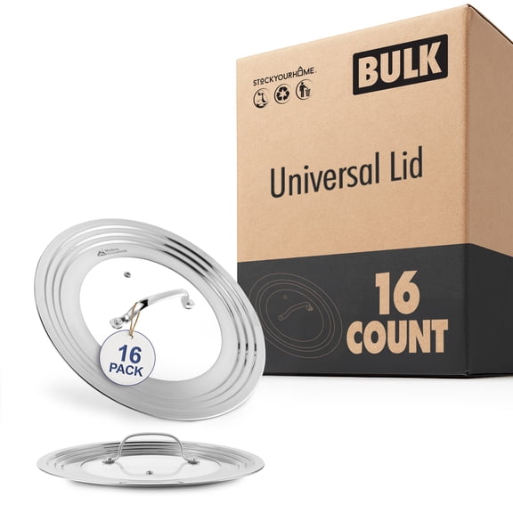 Modern Innovations Universal Lids with Tempered Glass 16 Pack Fits 8.25 to 12 Inch Pots and Pans Replacement Covers