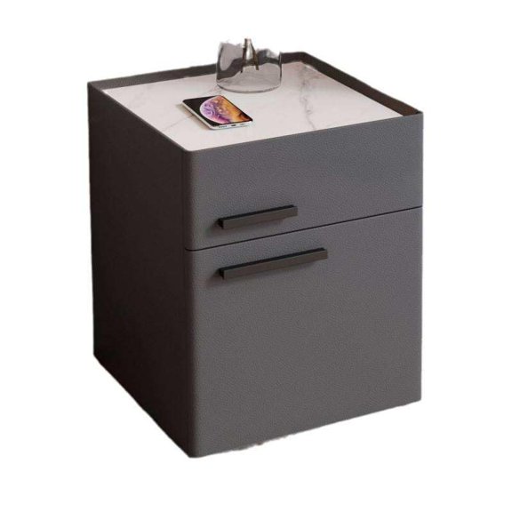 Modern Intelligent Bedside Table Safe, Multifunctional Solid Wood Password Lock Nightstand with Invisible Safe, Integrated Bedroom Storage
