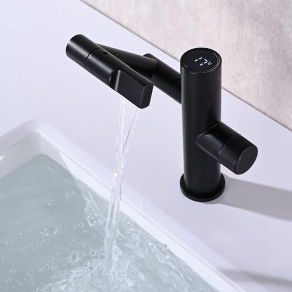 Modern Intelligent Digital Display LED Basin Faucet Bathroom 360 Rotation Wash Hot and Cold Water Sink Mixer Taps Kitchen Tap