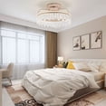 thumbnail image 1 of Modern Invisible Ceiling Fan Light 3-Color Dimmable LED Chandelier Lamp W/Remote, 1 of 14