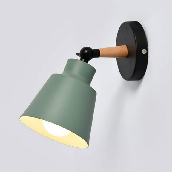 Modern Iron Wall Light Indoor Small Wall Lantern Single Head Wall Mounted Light Creative Bedside Wall Lamp Bedroom Dining Room Wall Luminaire with 5.1in Iron Lampshade