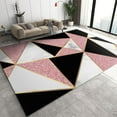 thumbnail image 1 of Modern Irregular Geometry Area Rugs European Pink Black And White Marble Rugs For Bedroom Large Area Rug Fast Drying Machine Washable For Farmhouse Home Decor 3x4ft, 1 of 6