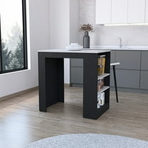 Modern Island - Counter Height Table For Entertaining And Dining Rectangular With Storage