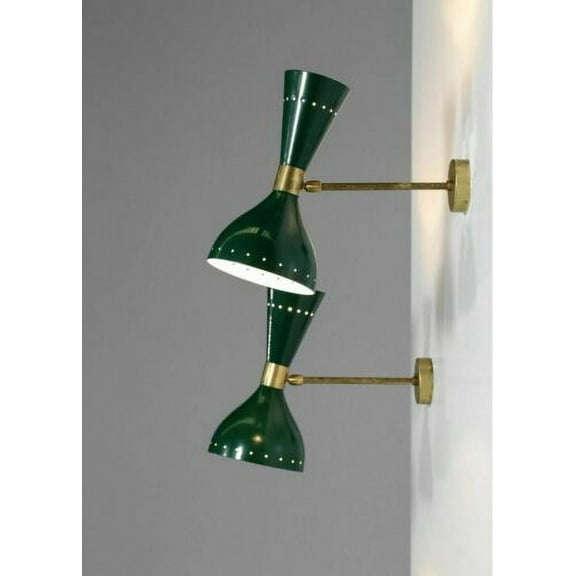 Modern Italian Wall Lights Wall Sconce Diabolo Pair of Green Wall Fixture Lamps
