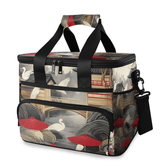 Modern Japanese Style Insulated Lunch Bag 15L Cooler Box for Women Men Work Camping Beach Travel