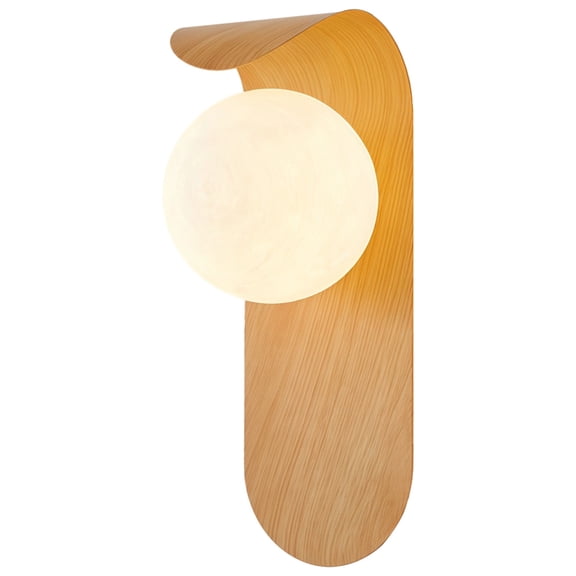 Minimalist Walnut Wood Wall Sconce, Modern LED Bedside Lamp, Warm Light for Bedroom, Living Room, Hallway, Plug-in, 7W, 3-5 m² Coverage