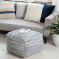 thumbnail image 1 of Modern Joya 22" Square Pouf Ottoman Gray and Blue, 1 of 3