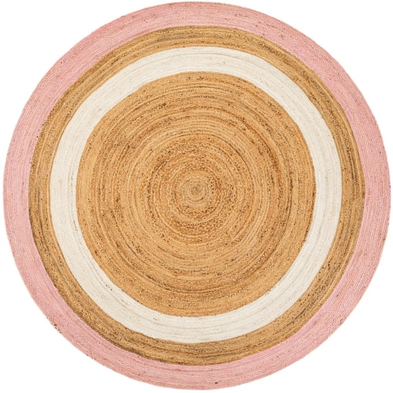 Modern Jute Area Rug 3x3 Feet Pink & White with Beige - Walmart.com