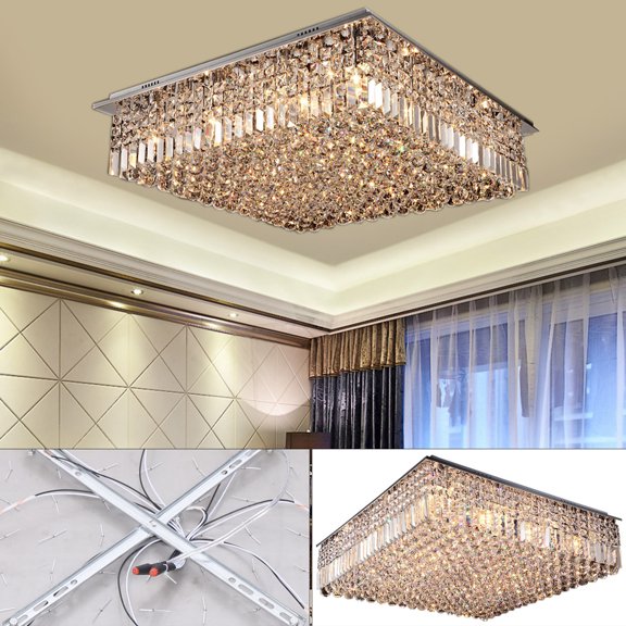 Modern K9 Clear Crystal Ceiling Light Pendant Lamp Chandelier Lighting for Bedrooms, Living Homes, Dining Homes, Bars, Warehouses, Restaurants, Coffee Shops