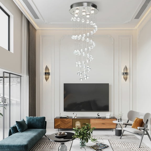 Modern K9 Spiral Raindrop Crystal Chandelier Pendant Lamp Ceiling Light Home Lighting