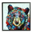 thumbnail image 1 of Modern Kaleidoscopic Bear Portrait Animals & Insects Painting Black Framed Art Print Wall Art, 1 of 7