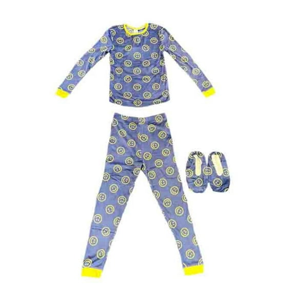 Modern Kids Boys Long Sleeve Pajama with Bonus Cozy Slipper 2-Piece Set, Sizes 4-16