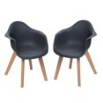 thumbnail image 1 of Modern Kids Chairs with Birch Legs (Set of 2) 2 Gray Chairs, 1 of 1