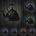 thumbnail image 1 of Modern Kitchen Artwork Teapot Wall Clock Tea Room Wall Decor Teapot Retro Vinyl Record Wall Clock Kitchen Decorative Wall Watch With LED, 1 of 7