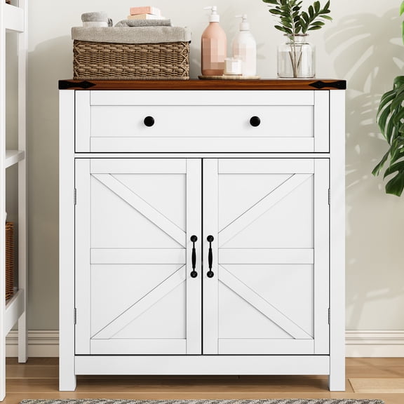 Modern Kitchen Cabinet | Drawer for Small Items | Walnut Countertop with Thickened Design | Solves Kitchen Clutter