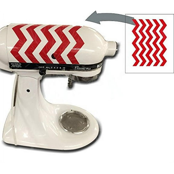 Modern Kitchen Chevron Stripes Decals to Decorate Your Mixer Appliance, Red