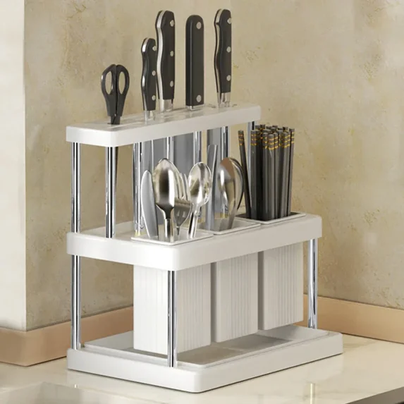Modern Kitchen Cutlery Holder Spoon Fork Chopstick Storage Rack Utensils Organizer Kitchen Multifunction Countertop Drain Rack