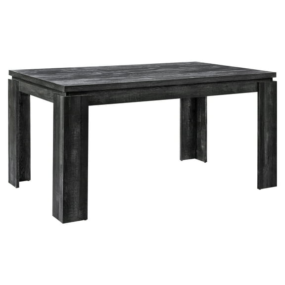 Modern Kitchen & Dining Room Table, 60" Rectangular, Black Laminate, Robust Structure, Seats 6 Rectangular Table In Look For Room,
