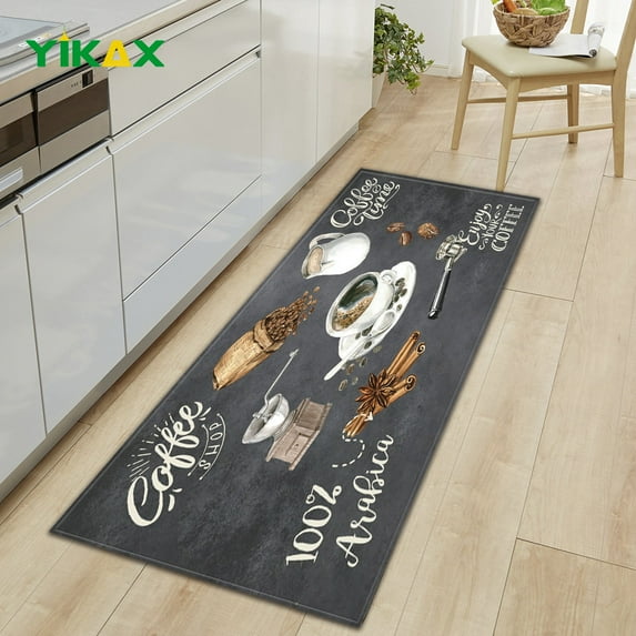 Modern Kitchen Floor Mat Coffee Pattern Home Hallway Entrance Doormat Living Room Bedroom Balcony Bathroom Carpet Anti-Slip Rug