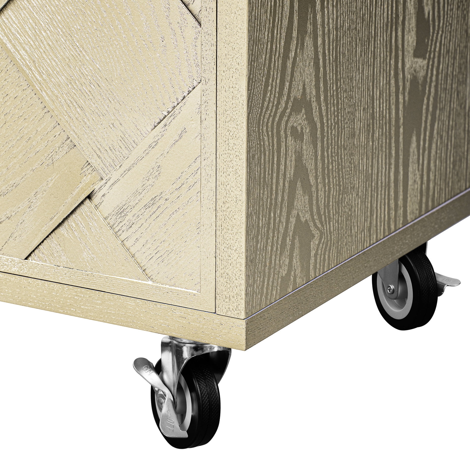 Modern Kitchen Island, Ash Veneer, Drop Leaf, Storage Racks & Smooth ...