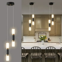 Modern Kitchen Island Pendant Light Mini Black Gold Pendant Lights Dimmable LED Light Fixture for Bedroom Dining Room Hallway （2-Light）