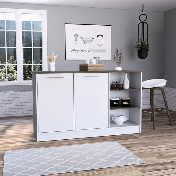 Modern Kitchen Island for Dining | Used in Dining Room Scenario | Particle Board Material | Spacious Countertop for Cooking