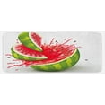 thumbnail image 1 of Modern Kitchen Mat, Summer Fruit Ripe Watermelon Cuts Splashes of Juice Drops Print, Plush Decorative Kitchen Mat with Non Slip Backing, 47" X 19", Green White, by Ambesonne, 1 of 1