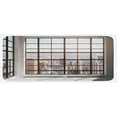 thumbnail image 1 of Modern Kitchen Mat, Urban City View of Apartments from Square Shape Windows Photograph, Plush Decorative Kitchen Mat with Non Slip Backing, 47" X 19", Pale Brown White, by Ambesonne, 1 of 1