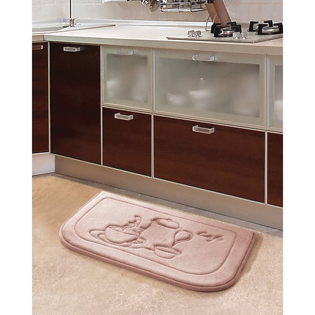 Modern Kitchen Memory Foam Floor Mat Rug 18 in. W x 27 in. L Coffee