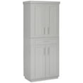 thumbnail image 1 of Modern Kitchen Pantry Freestanding Cabinet Cupboard With Doors And Drawer, Adjustable Shelving, Grey, 1 of 9