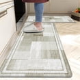 thumbnail image 1 of Modern Kitchen Rugs and Mats for Floor Set of 2 Patchwork Stripe Anti Fatigue Non-Slip Rugs for Kitchen Ergonomic PVC Leather Cushioned Comfort Standing Mats for Kitchen, Floor, Office, Sink, Laundry, 1 of 6