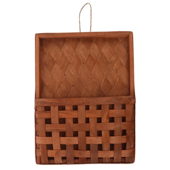 DEEPCRAFF Handheld Wooden Basket Wall Mounted Kitchen Storage with Boho Style