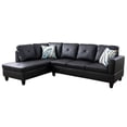 thumbnail image 1 of Modern L-Shape Sectional Sofa for Living Room, Modular Leather Sleeper Sofa Couch With Left Chaise For Bedroom, Black, 1 of 6