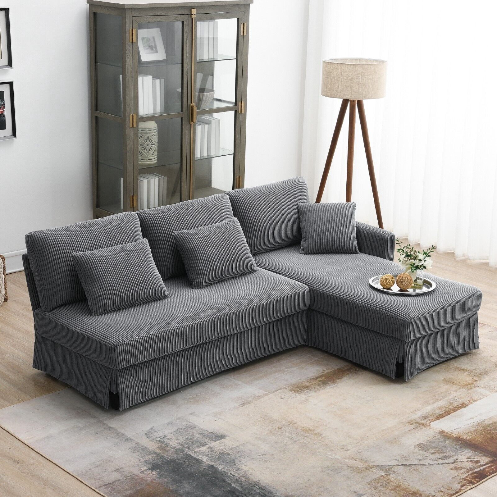 KEIKI Oversized Reading Chair With Storage Ottoman - 57" Wide Cloud Couch, Deep Cushion Lounge Armchair For Living Room, Black - View #8