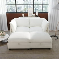 Modern L Shaped Convertible Sectional Sofa, 4 Seats Corduroy Upholstered Modular Couch With Storage For Living Room Office Apartment