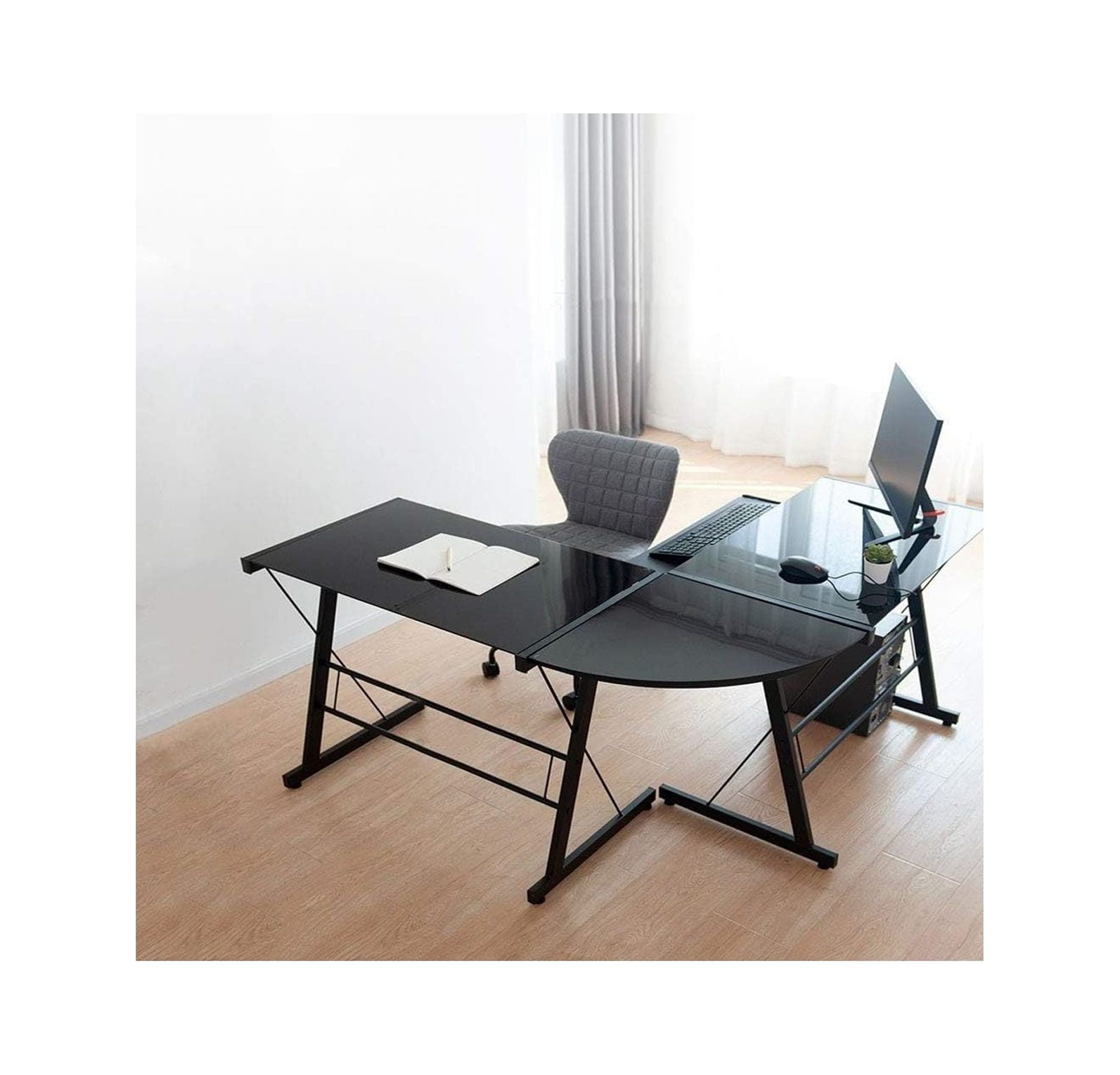 Modern LShaped Desk,Reversible Corner Computer Desk 51'' X 51