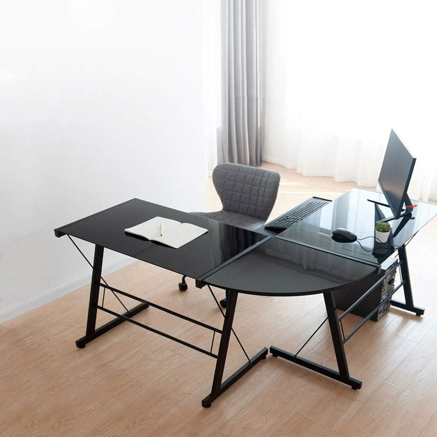 Modern LShaped Desk,Reversible Corner Computer Desk 51'' X 51
