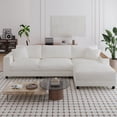 thumbnail image 1 of Modern L-Shaped Sectional Couch with Reversible Chaise Lounge, 3 Seaters Corduroy Upholstered Modular Sofa with Storage Armrest and Toss Pillows, for Living Room Apartment Office, 1 of 12