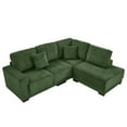 thumbnail image 1 of Modern L-Shaped Sectional Sofa, 3 Seats Corduroy Upholstered Modular Couch With Convertible Chaise Lounge For Living Room Office Apartment, 1 of 13