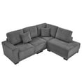 thumbnail image 1 of Modern L-Shaped Sectional Sofa, 3 Seats Corduroy Upholstered Modular Couch With Convertible Chaise Lounge For Living Room Office Apartment, 1 of 14