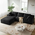 thumbnail image 1 of HOMSHADE 106" Sectional Sofa for Living Room, L-Shaped Modular Sectional Couch with Deep Seat, Corduroy Cloud Oversized Sofa No Assembly, Black, 1 of 9