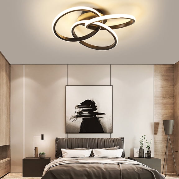 Modern LED Acrylic Ceiling Light Flush Mount Lamp Chandelier Living Room Remote