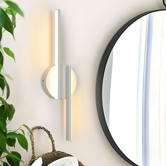 Modern LED Bathroom Vanity Light Fixtures Bathroom Vanity Wall Lighting, 17.7 in Mirror Vanity Lighting Wall Light Fixtures for Bathroom Bedroom Makeup Living Room, Warm Light