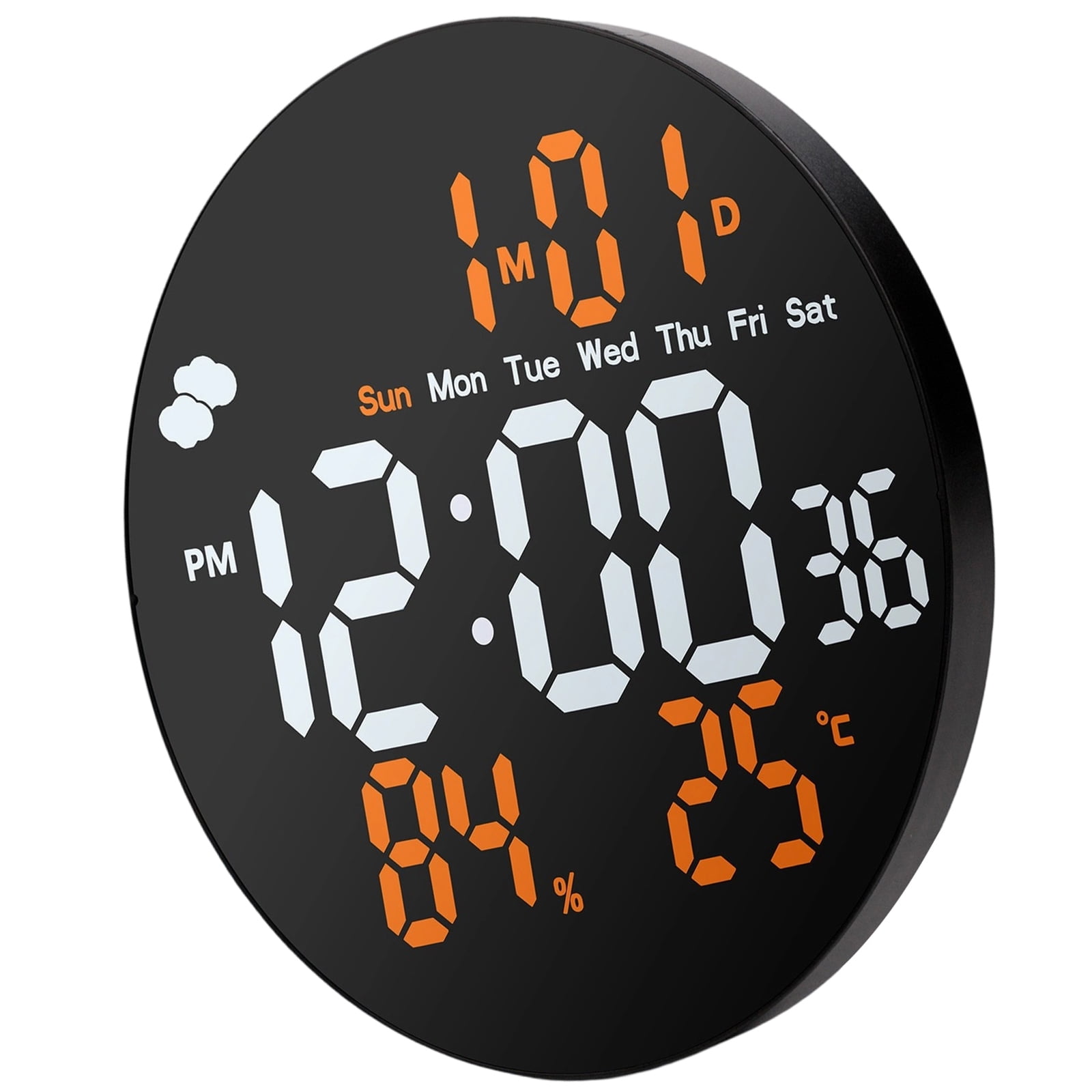 Modern LED Calendar Clock with Humidity Detection, Customizable Alarms ...