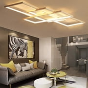 Modern LED Ceiling Light 95W Dimmable Ceiling Light Fixture with Remote Control White Square Flush Mount Ceiling Light Acrylic Chandelier for Dining Room Kitchen Bedroom Foyer Lighting Fixture