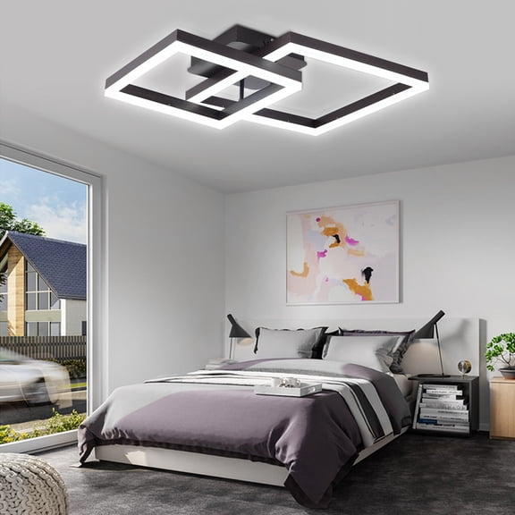 Modern LED Ceiling Light Dimmable Flush Mount Lamp Chandelier Living Room Remote AC110V-240V 60W for Dining Rooms, Living Rooms, Kitchens